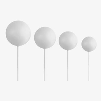 Picture of WHITE BALL TOPPER SET DIFFERENT SIZES X 20 PCS